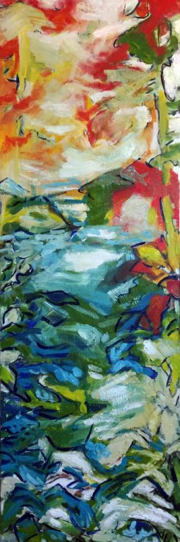 It's a Bit of a Blur 36 by 12 acrylic on canvas