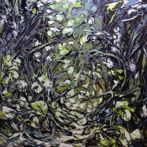 Bunny Snicket 24 by 24 acrylic on canvas 550.00