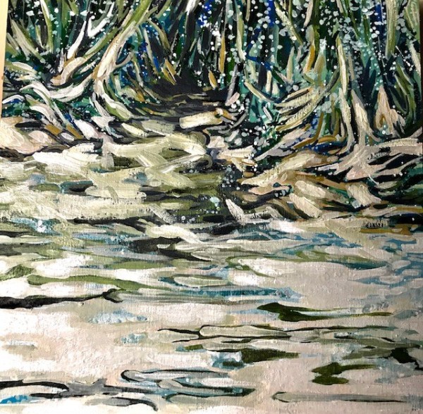 Offshore Snicket. 8 by 8, acrylic on panel board.